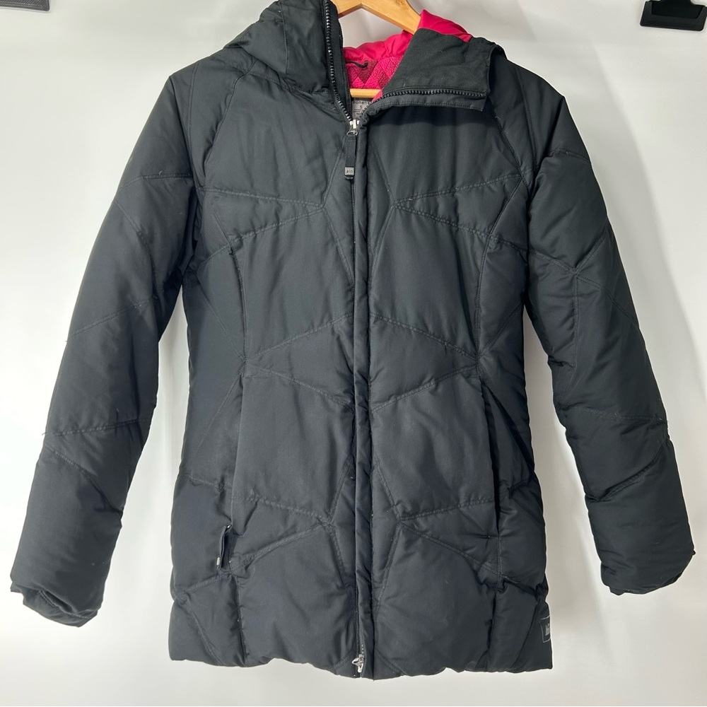 REI Women's Black and Pink Puffer Jacket